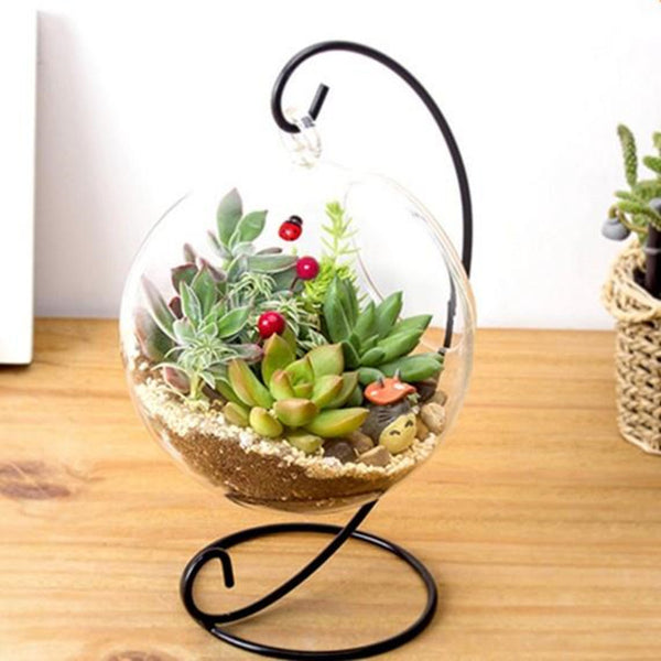 Hanging Glass Orb Plant Container