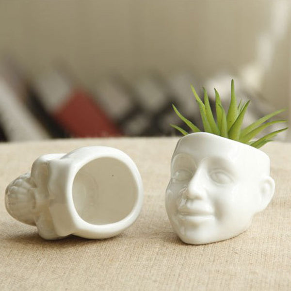 Skull and Smile Ceramic Succulent Pots