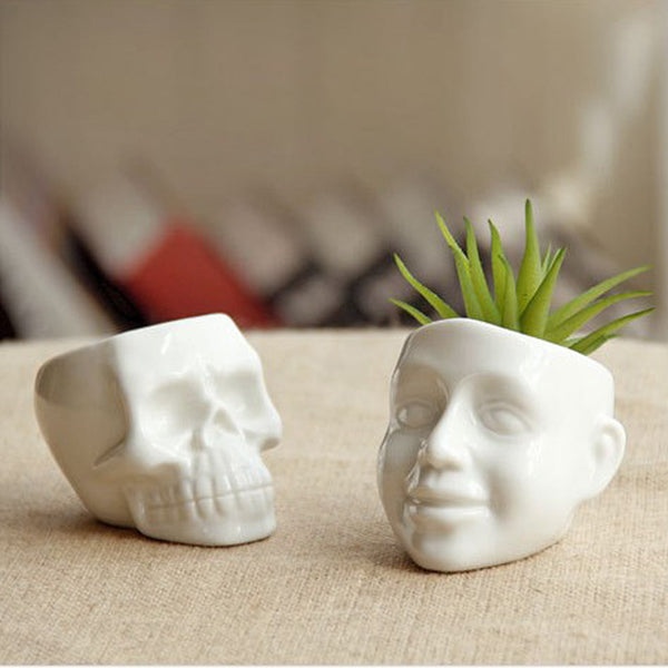 Skull and Smile Ceramic Succulent Pots