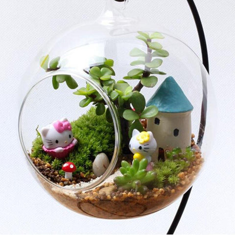 Hanging Glass Orb Plant Container