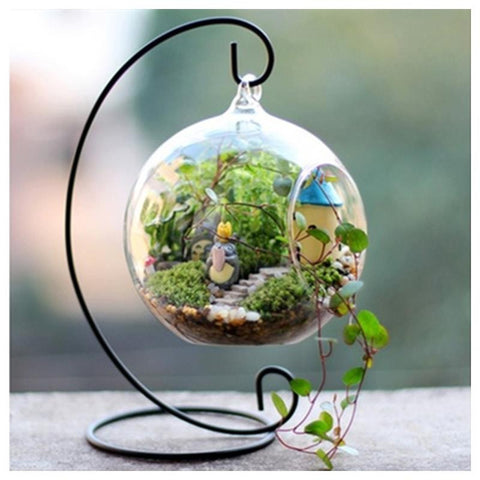 Hanging Glass Orb Plant Container