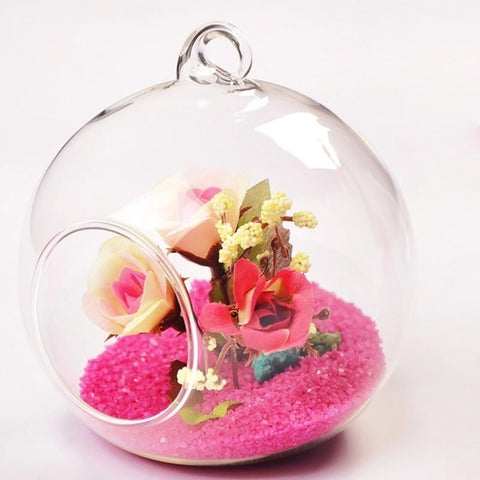 Hanging Glass Orb Plant Container